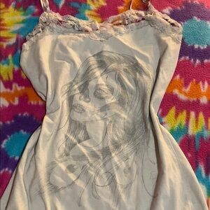 Women's White Graphic Tank Top